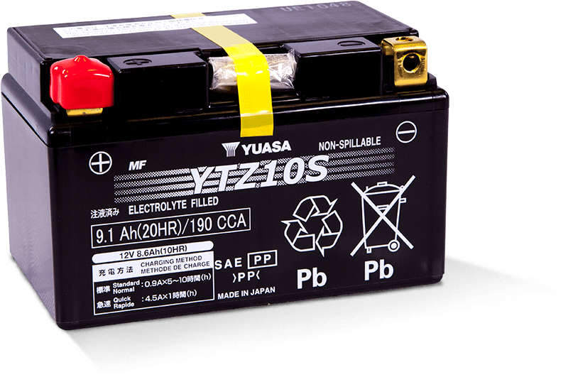 Yuasa YTZ10S Maintenance Free AGM 12 Volt Battery