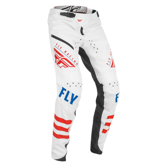 Fly Racing Kinetic MX Pants (White / Red / Blue) Size 38