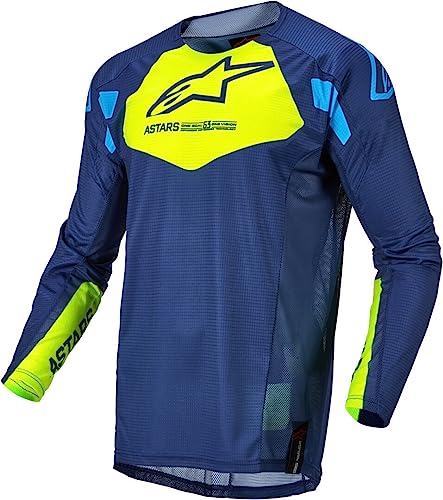 Alpinestars Techstar Factory Jersey Dark Blue/Yellow Fluo/Blue Neon) - Medium