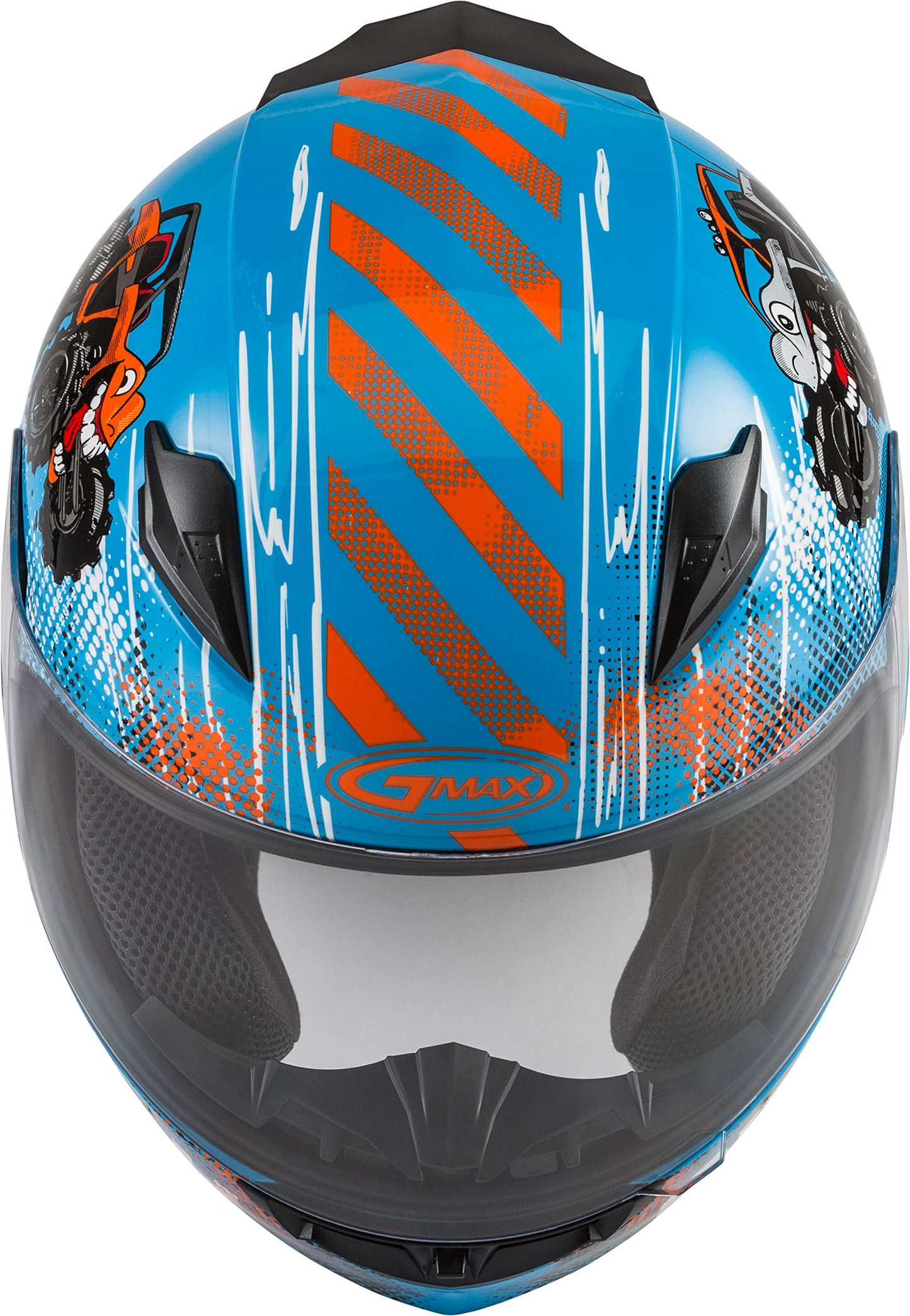 GMAX GM-49Y Cold Weather Youth Helmet (Blue/Orange/Grey) - Youth Small