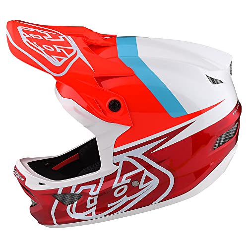 Troy Lee Designs D3 Fiberlite Full Face Adult Mountain Bike Helmet Slant Red