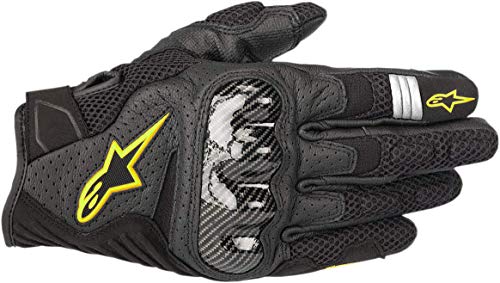 Alpinestars Men's SMX-1 Air v2 Motorcycle Gloves (Black/Fluorecent Yellow) - Large