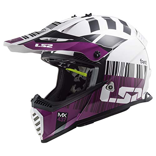 LS2 Helmets Gate Xcode Full Face Helmet (Gloss White Violet - X-Small)