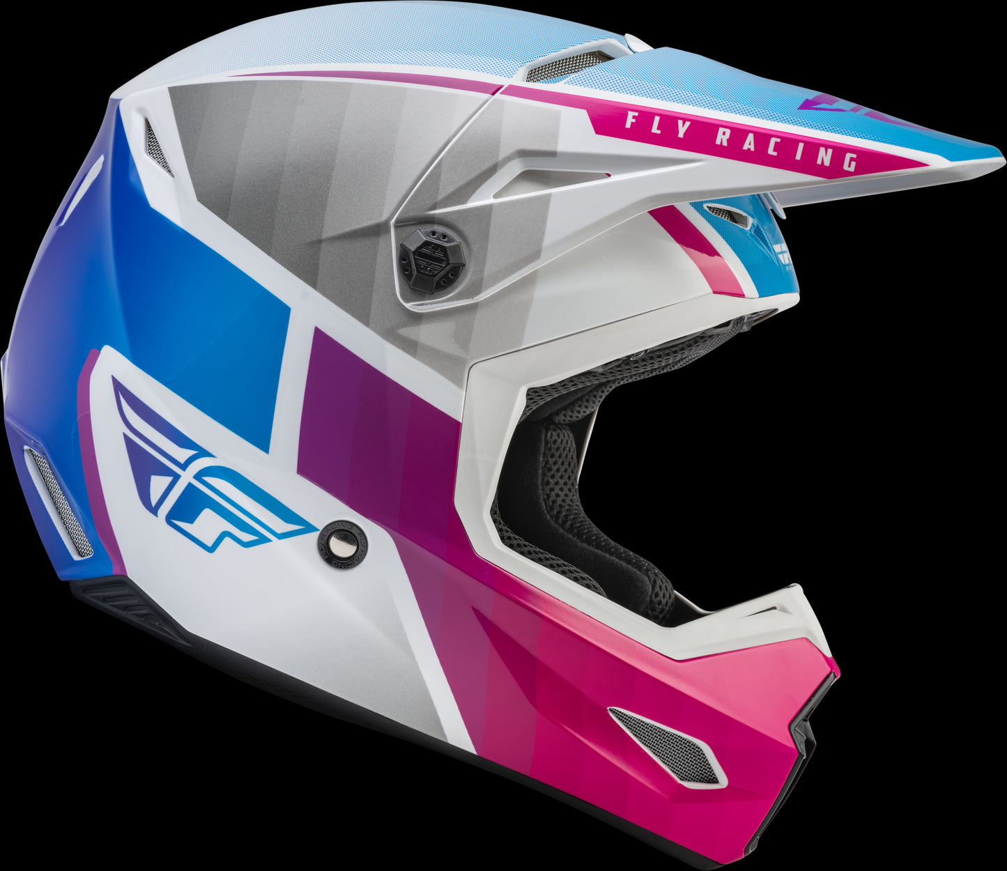 Fly Racing Kinetic Drift Helmet (Pink / White / Blue) - 2XL