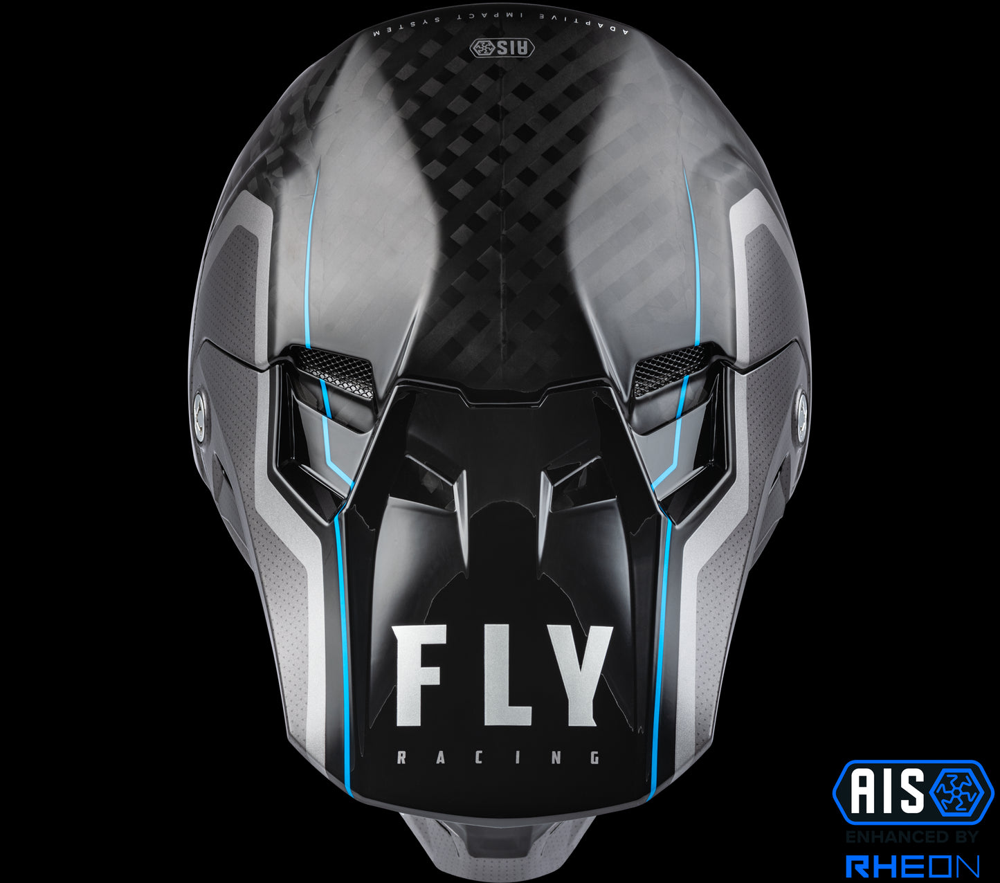 Fly Racing Formula Carbon Axon Helmet (Black / Grey / Blue) - XS