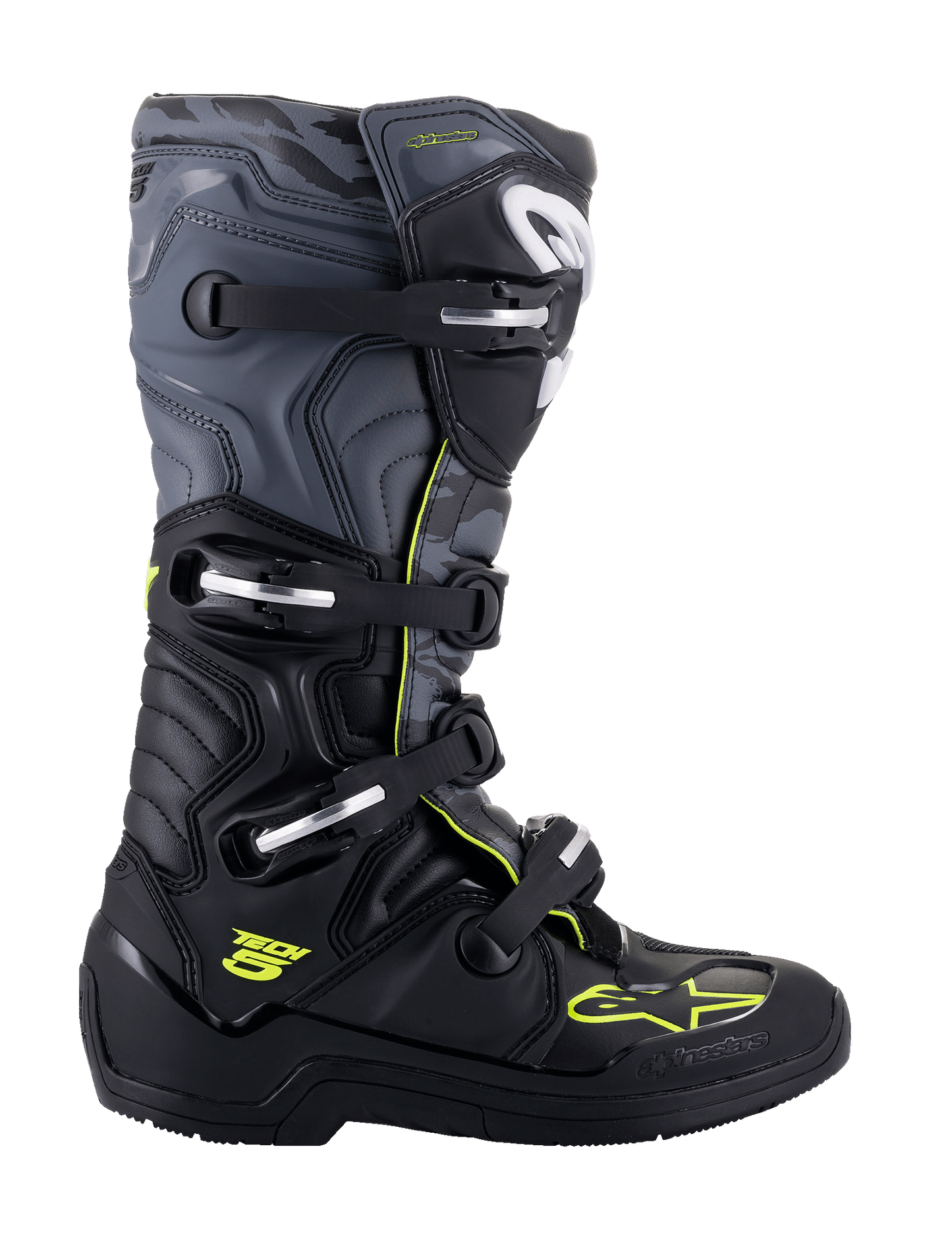 Alpinestars Adult Tech 5 Boots (Black / Gray / Yellow Fluo)