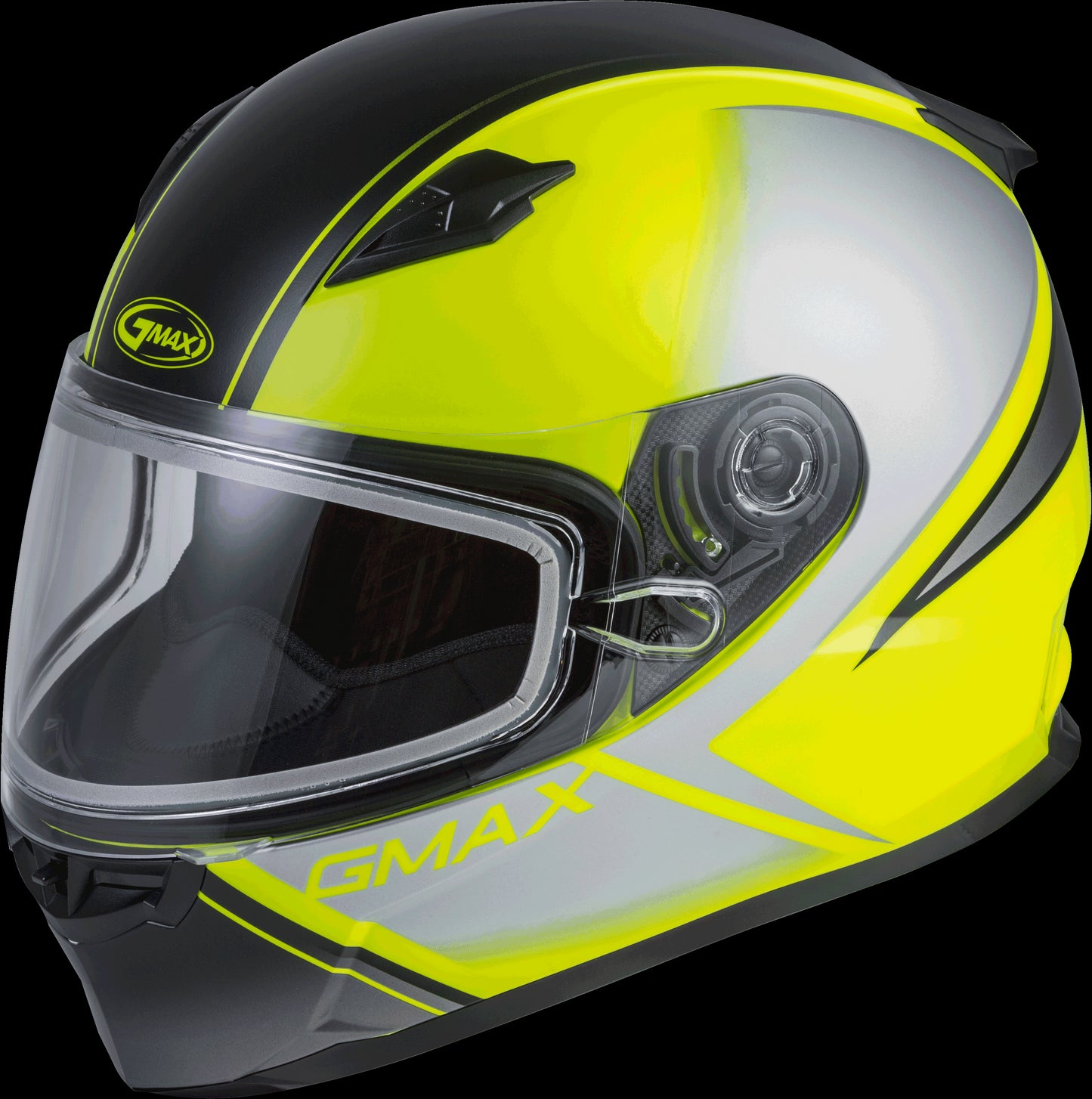 GMAX FF-49S Hail Snow Helmet (Matte Hi-Vis/Black/Grey) - Small