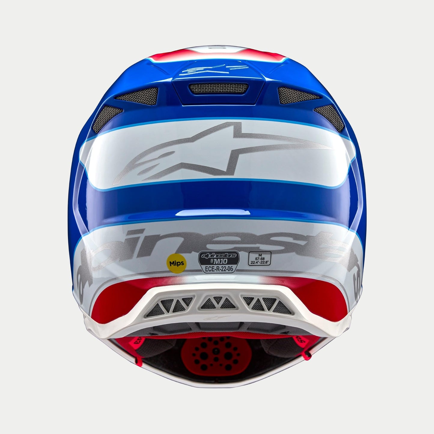 Alpinestars Supertech S-M10 Bale Helmet (Bright Red/Blue Glossy) - Large