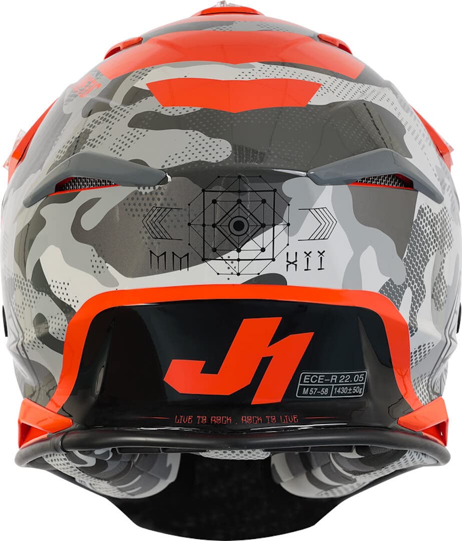 JUST 1 J39 Kinetic Thermoplastic Resin MX Helmet (Matte Yellow Camo Grey) - XXL