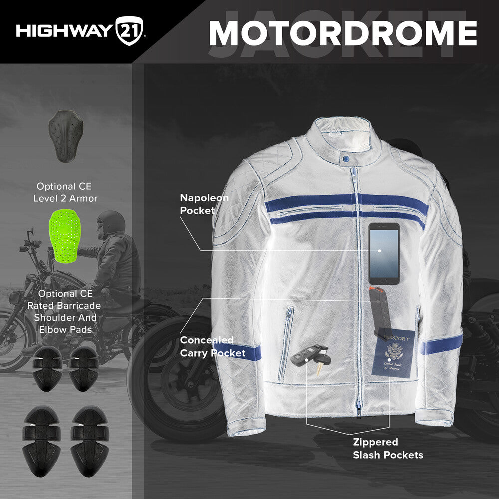 HIGHWAY 21 Motordrome Leather Motorcycle Jacket