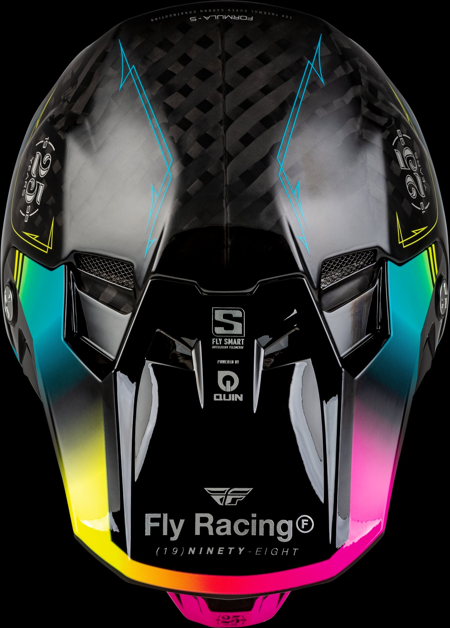 Fly Racing Formula S Legacy Carbon Helmet (Black/Electric Blue/Fuschia)