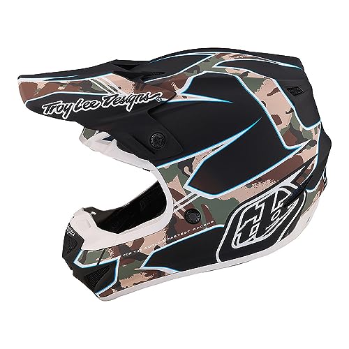 Troy Lee Designs Youth SE4 Polyacrylite MX Helmet w/ MIPS (Matrix Camo Black) - Black