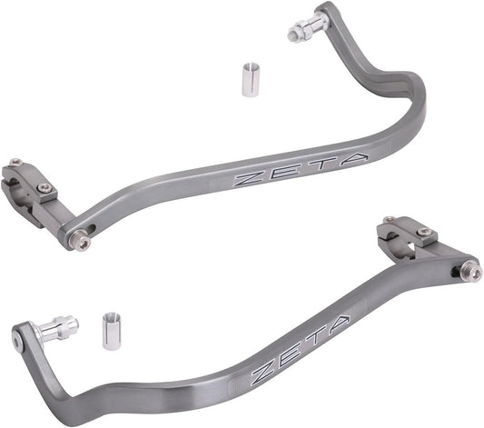 Zeta Drop Down Bend Aluminum Handguards for 7/8 Handlebars (Titanium)