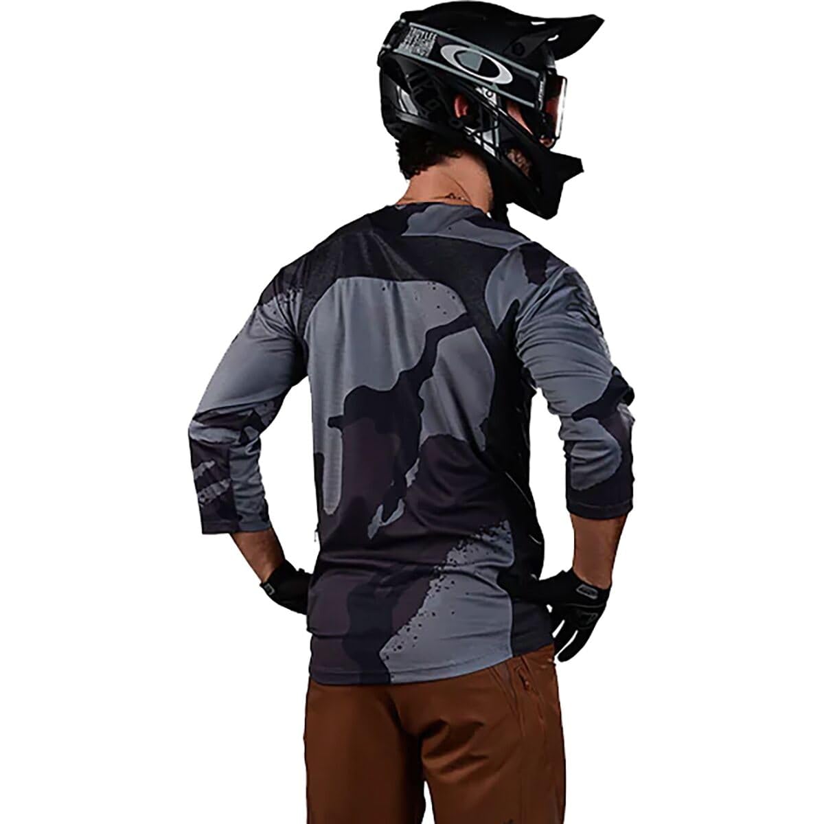 Troy Lee Designs Men's 3/4 Sleeve Ruckus Jersey (Camber Camo) - Black Heather