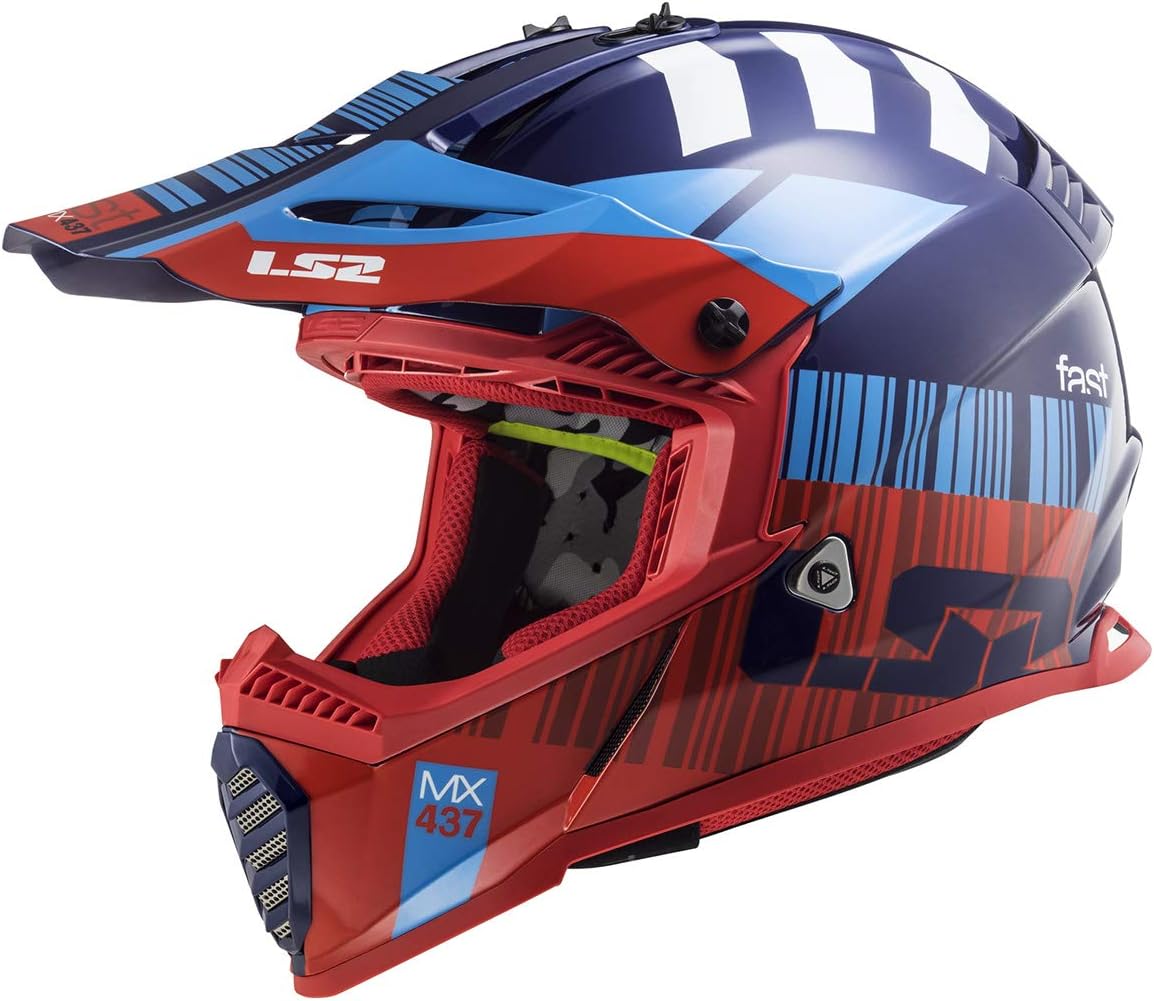 LS2 Gate Youth Xcode Full Face Helmet (Gloss Red Blue)