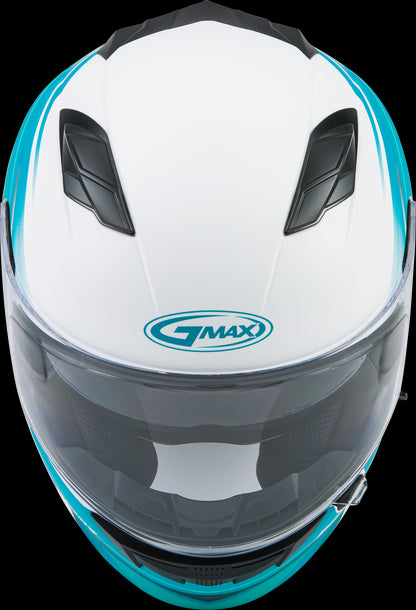 GMAX FF-98 Osmosis Motorcycle Helmet (White/Teal/Grey) - XS