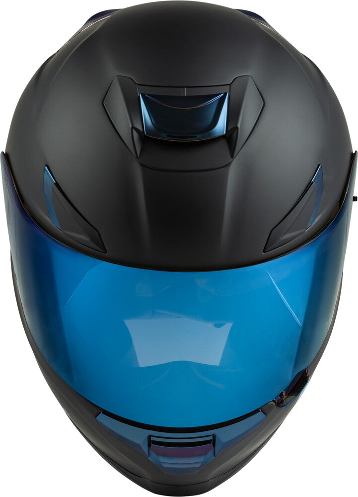 Fly Racing Sentinel Recon Helmet (Matte Black/Blue Chrome) - Small