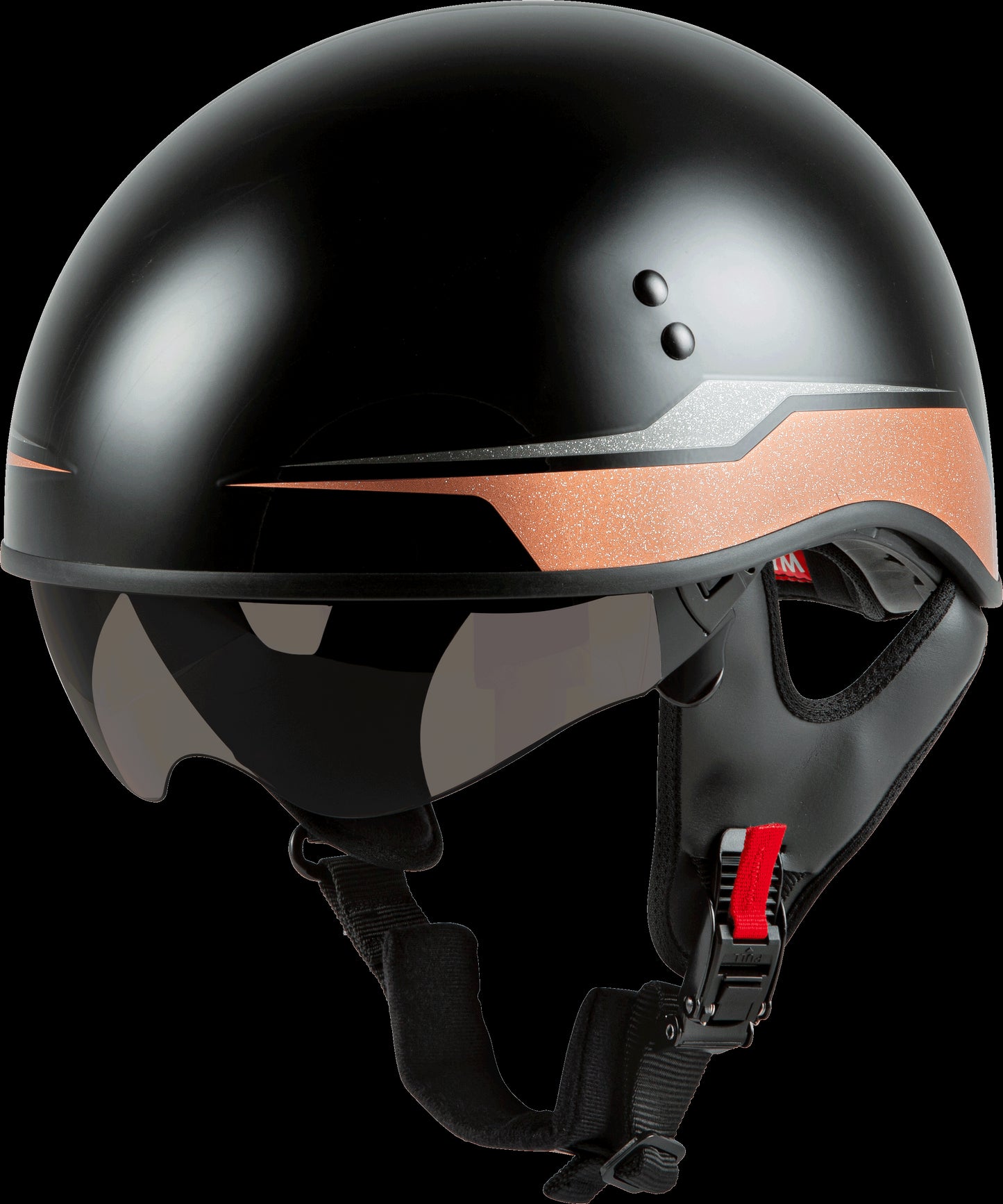 GMAX HH-65 Source Naked Half Helmet (Black/Copper) - XL