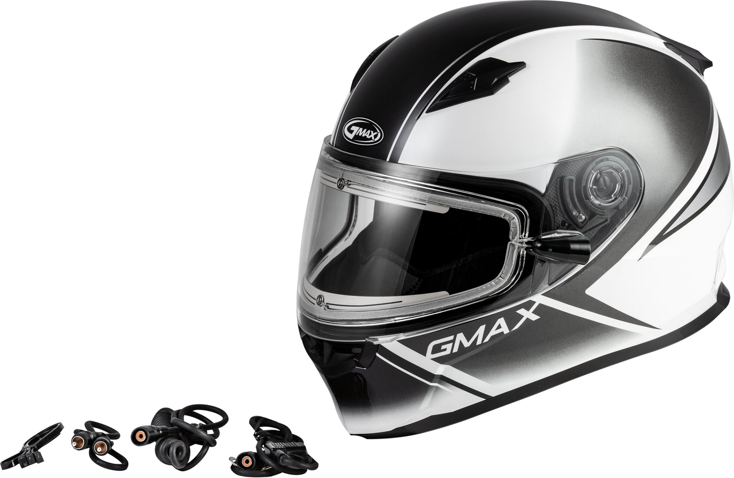 GMAX FF-49S Hail Snow Helmet w/ Electric Shield (White/Black) - Small