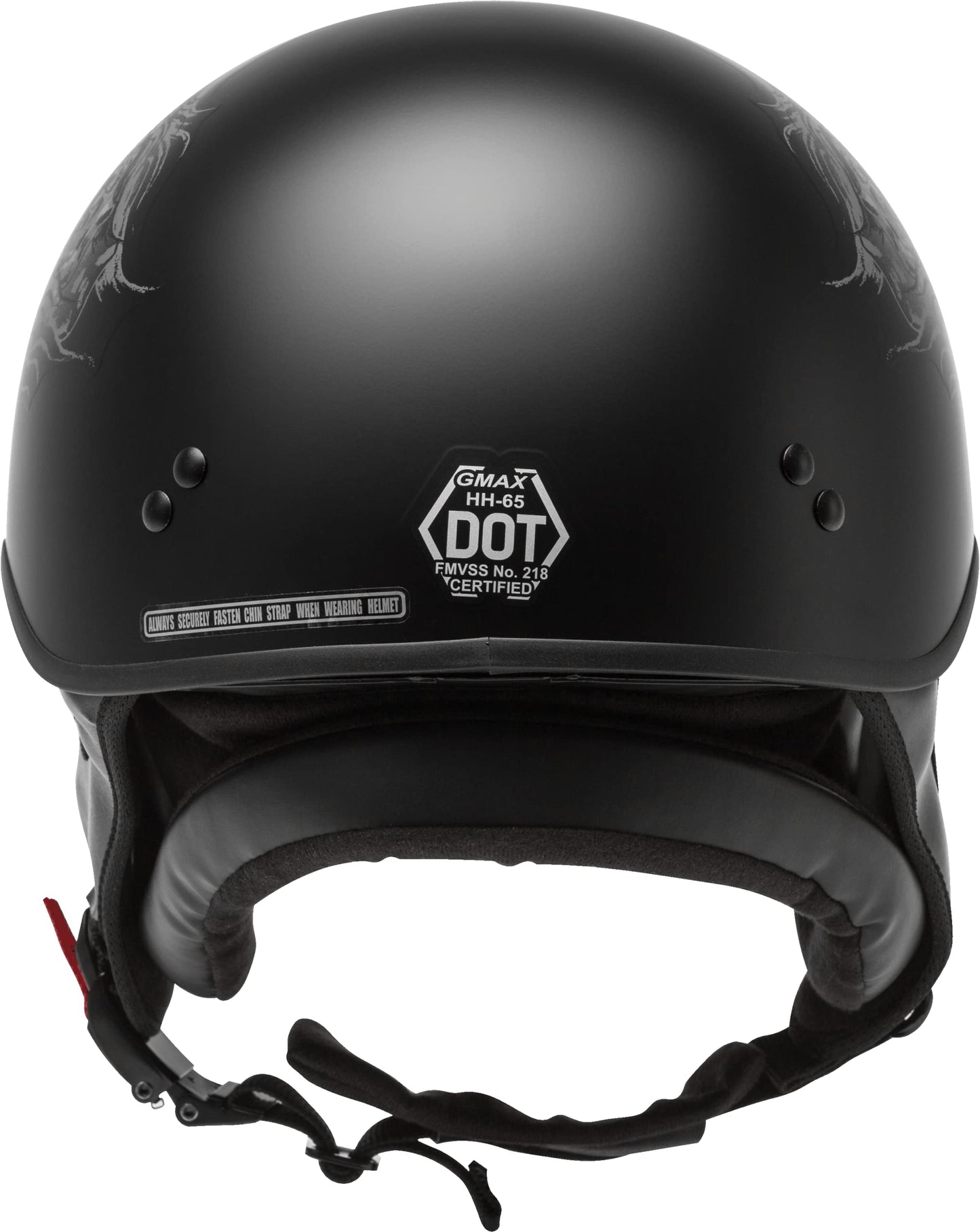 GMAX HH-65 Naked Half Helmet (Black/Silver)