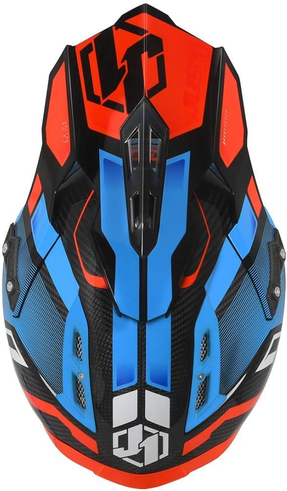 JUST 1 Vector Carbon Fiber MX Helmet (Vector Orange/Blue/Carbon Gloss)