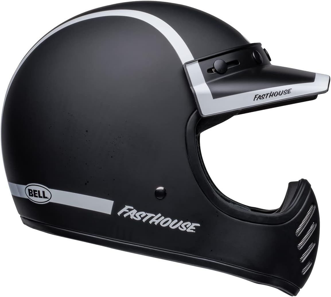 BELL Moto-3 Helmet (FastHouse Old Road Matte/Gloss Black/White) - Small