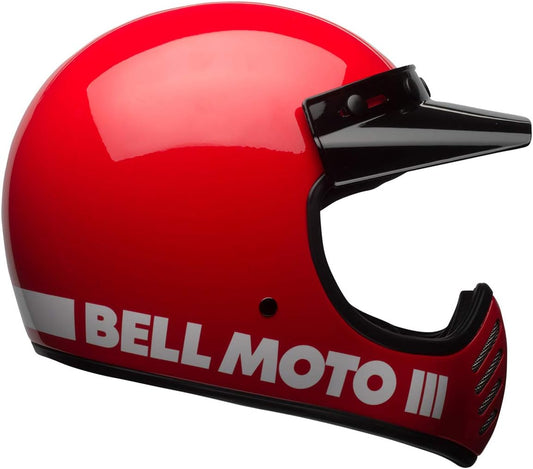 Bell Moto-3 Adult Motorcycle Helmet (Classic Gloss Red) - Small