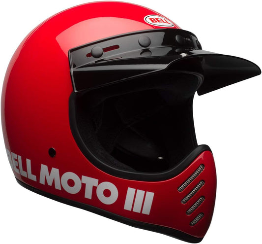 Bell Moto-3 Adult Motorcycle Helmet (Classic Gloss Red) - Small