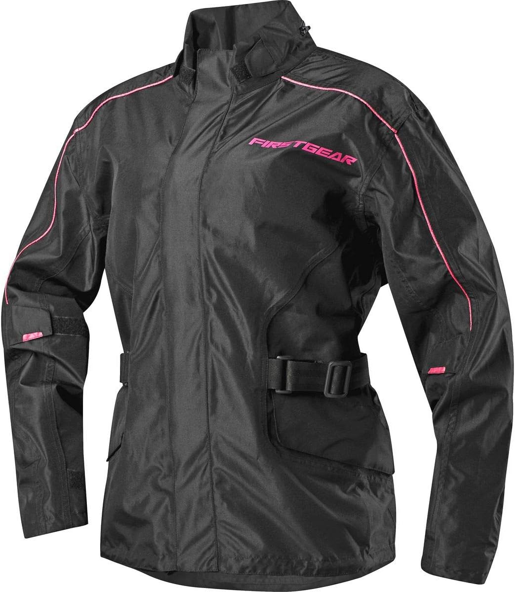 Firstgear Women's Triton Rain Jacket (Black/Pink) - XL