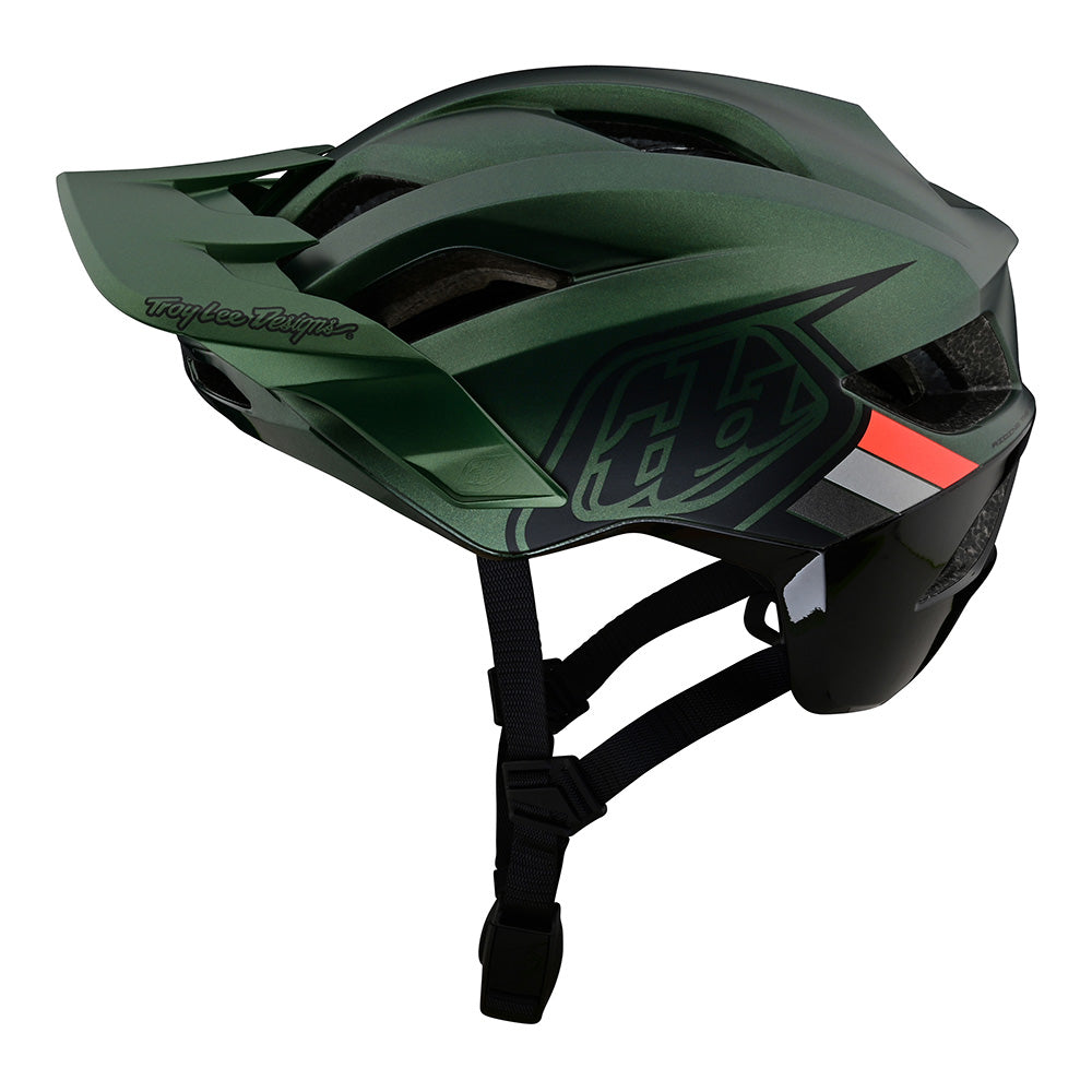 Troy Lee Designs Adult Flowline SE Badge Helmet w/ MIPS (Forest / Charcoal)