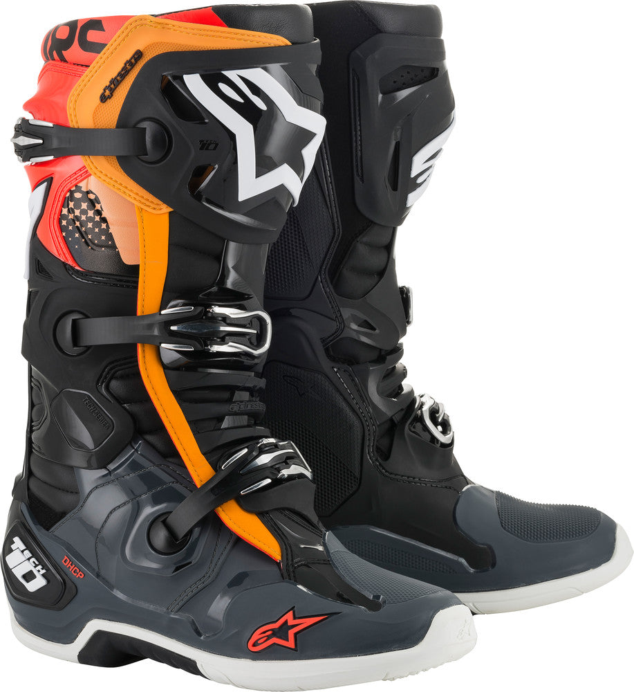 Alpinestars Tech 10 Boots (Black/Gray/Orange) Size 7