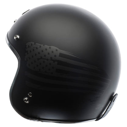 TORC Del Mar 3/4 Open Face Helmet (Flag - Flat Black)