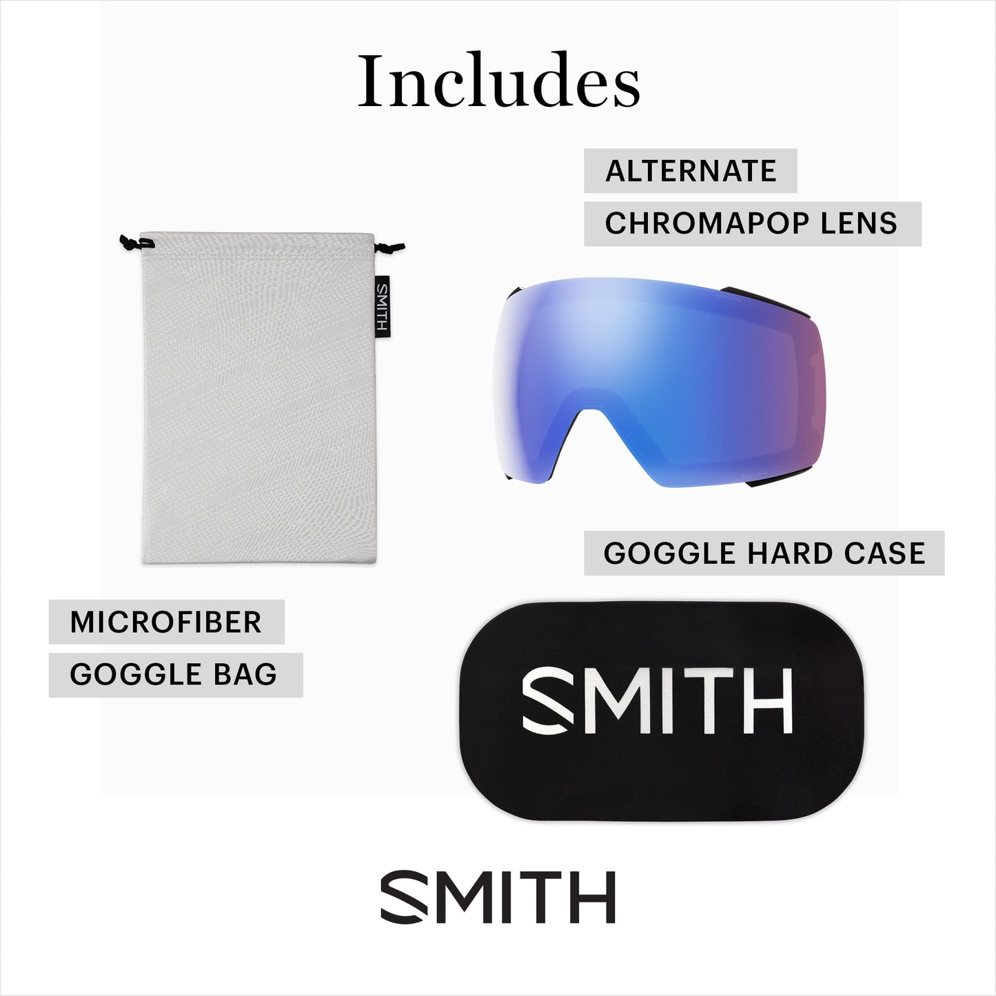 SMITH I/O MAG Snow Goggles with ChromaPop Lens (Blackout + ChromaPopSun Black Lens)