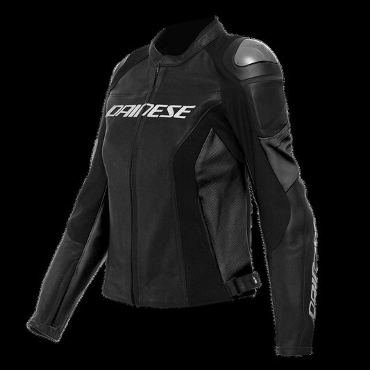 Dainese Racing 4 Lady Leather Jacket Perforated Black/Black - Size 44