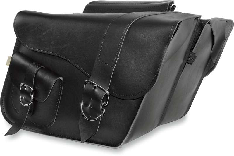 Willie & Max Universal Ranger Large Slant Saddlebags (16 in L x 11 in H x 6.5 in W) - Black