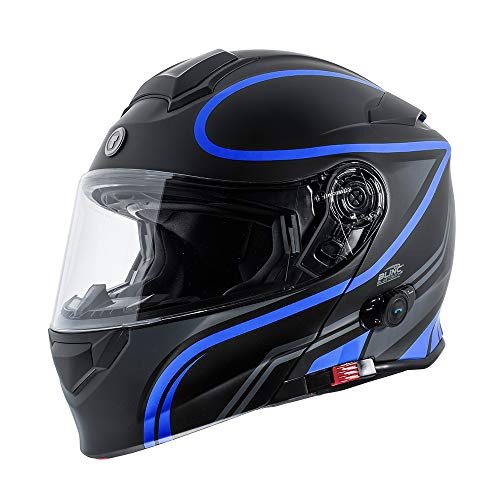 TORC T28B Bluetooth Integrated Motorcycle Helmet (Vapor Blue) - Small