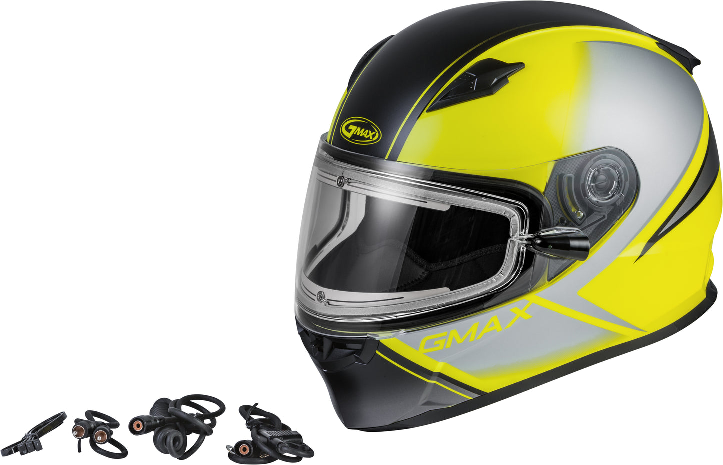 GMAX FF-49S Hail Snow Helmet w/ Electric Shield (Matte Hi-Vis/Black/Grey)