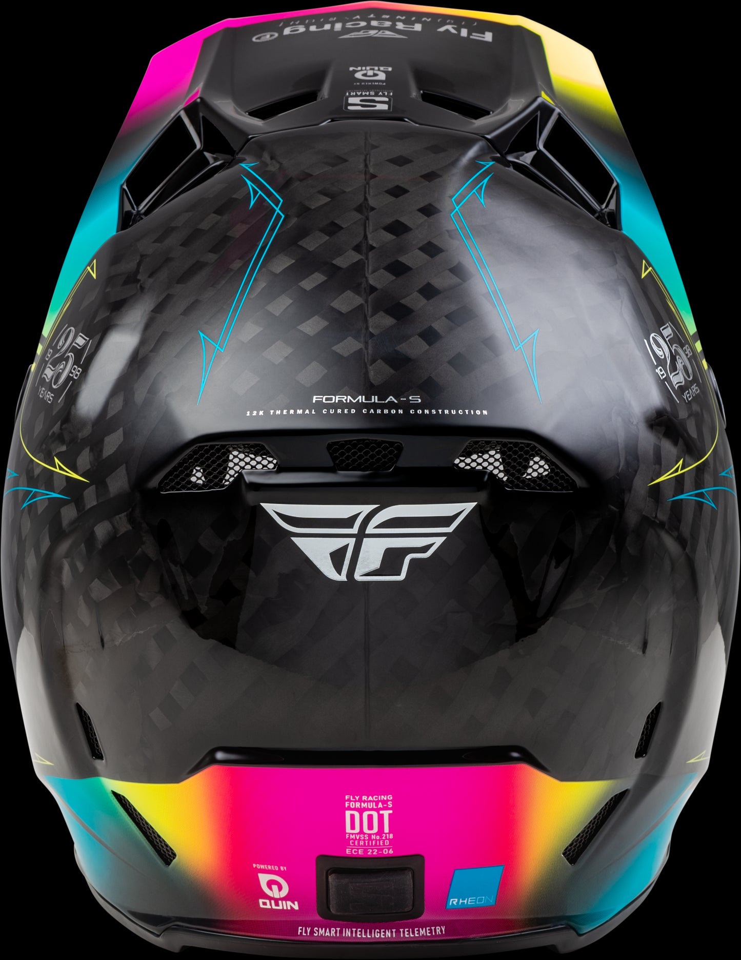 Fly Racing Formula S Legacy Carbon Helmet (Black/Electric Blue/Fuschia)