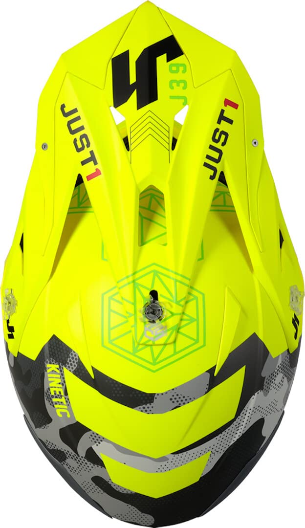 JUST1 J39 MX Helmet (Matte Yellow Camo Grey) - XS