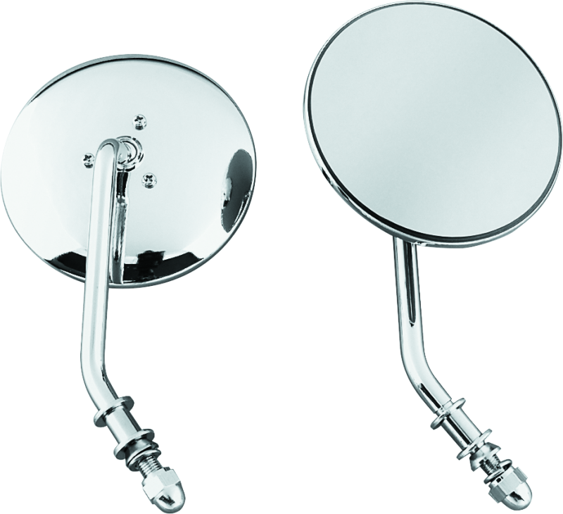 Bikers Choice 65-Up Chrome 4 Inch Round Short Stem Mirror Left Custom