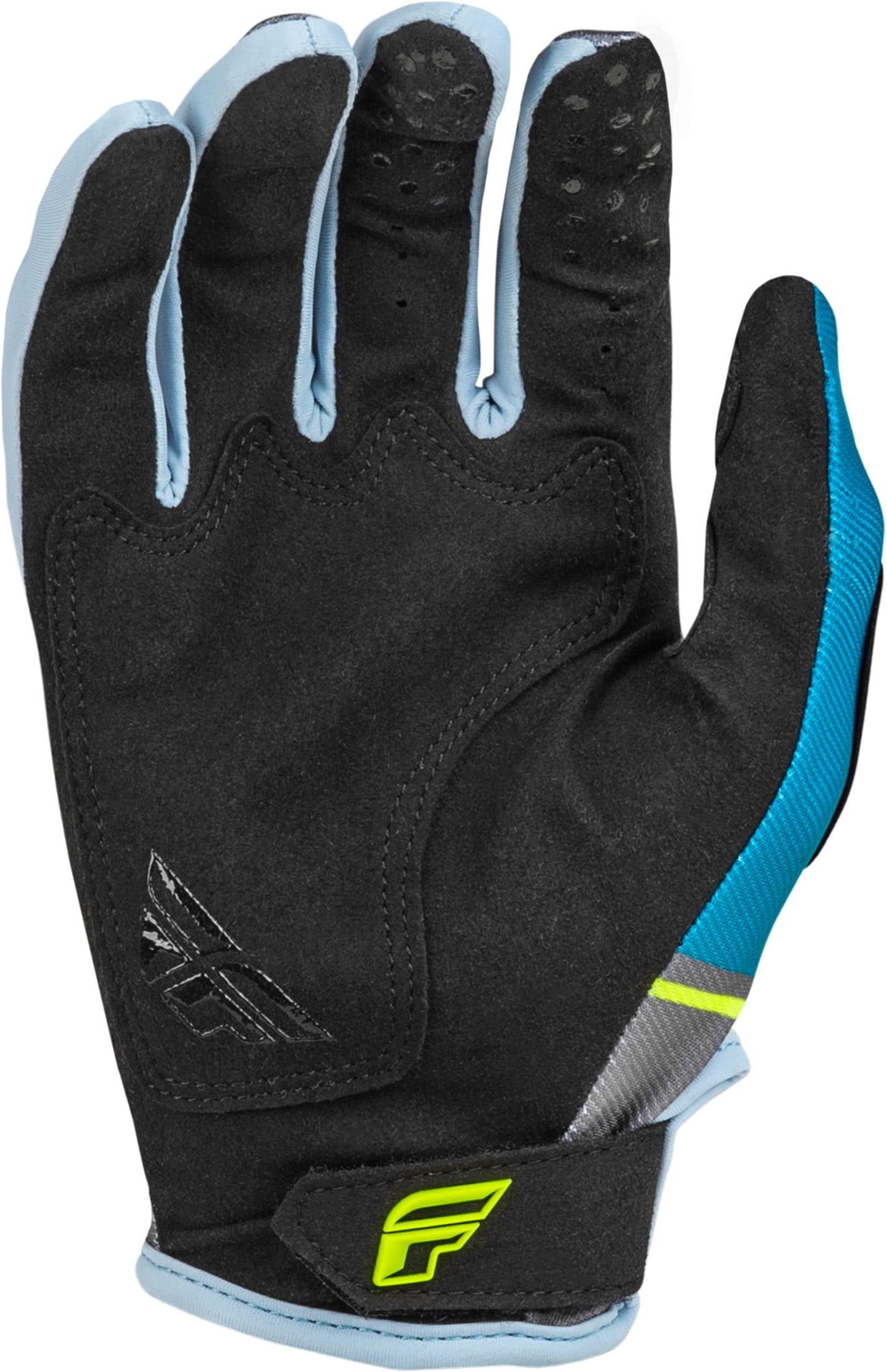 Fly Racing 2024 Youth Kinetic Prix Gloves (Bright Blue/Charcoal)