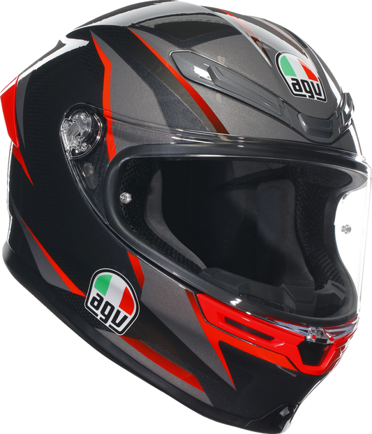 AGV K6 S Helmet - Slashcut - Black/Gray/Red - Small 2118395002014S