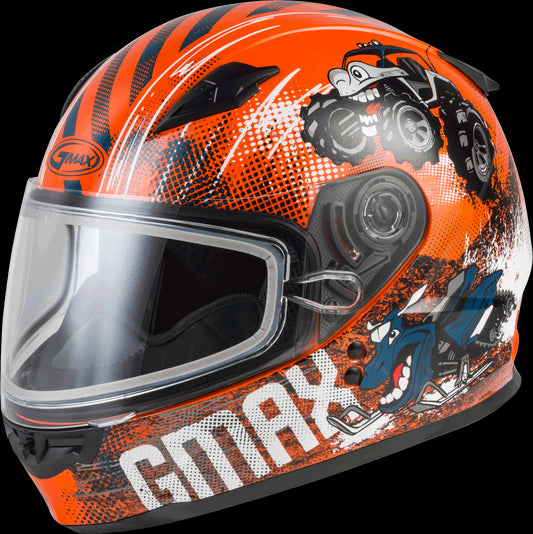 GMAX GM-49Y Beasts Youth Snow Helmet (Orange/Blue/Grey) - Youth Large