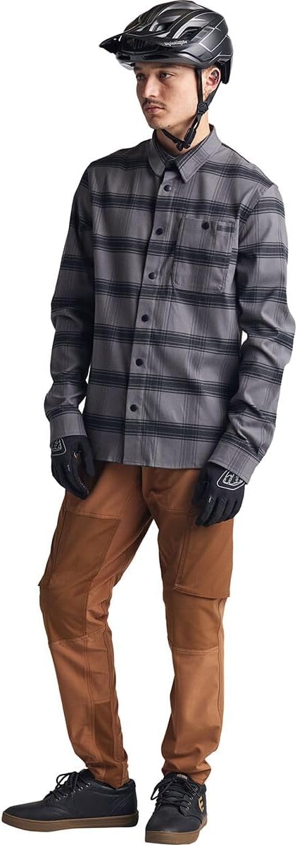 Troy Lee Designs Long-Sleeve Jersey Grind Stripe Flannel (Carbon) - Small