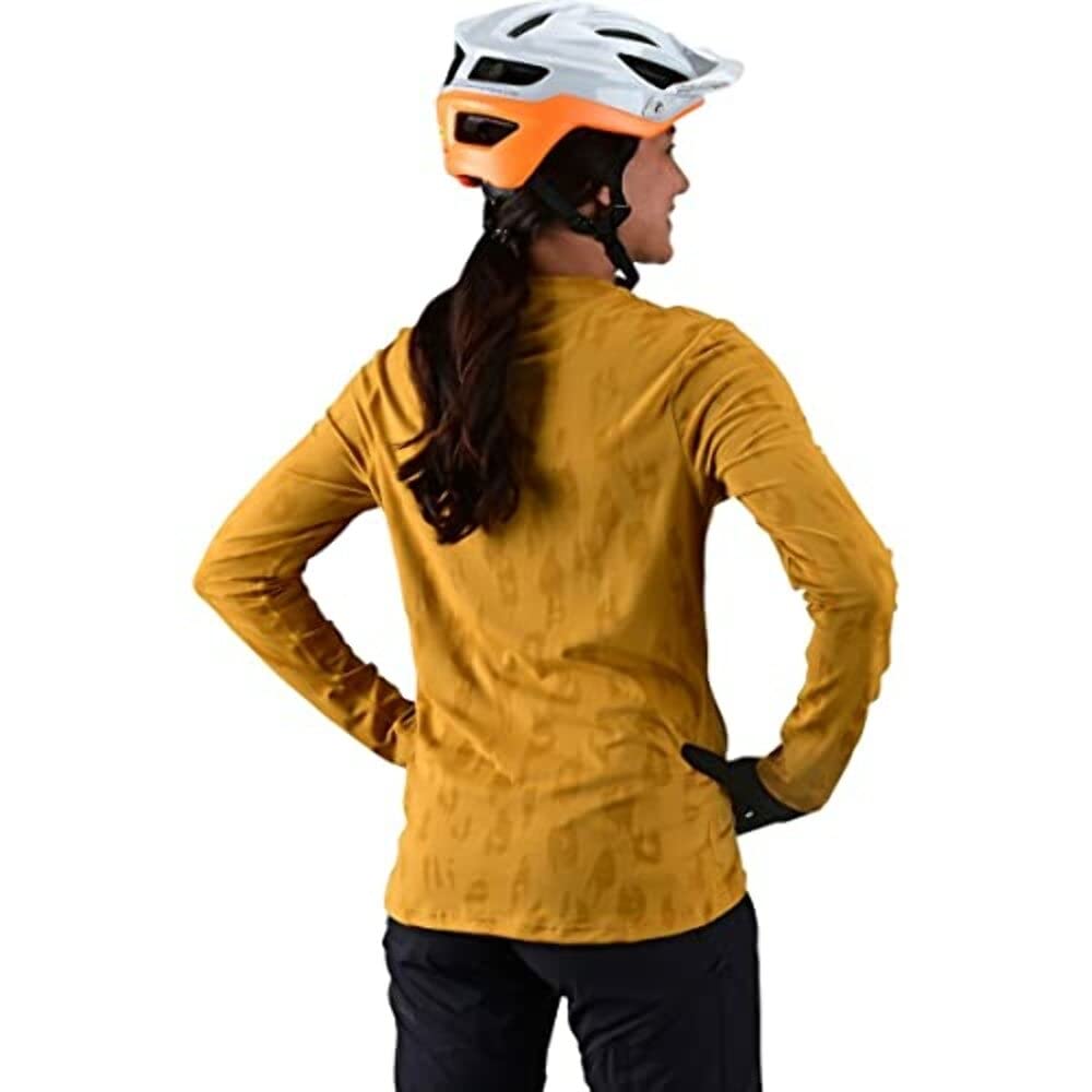 Troy Lee Designs Cycling MTB Bicycle Mountain Bike Jersey Shirt for Women, Lilium LS Jacquard (Honey, Small)