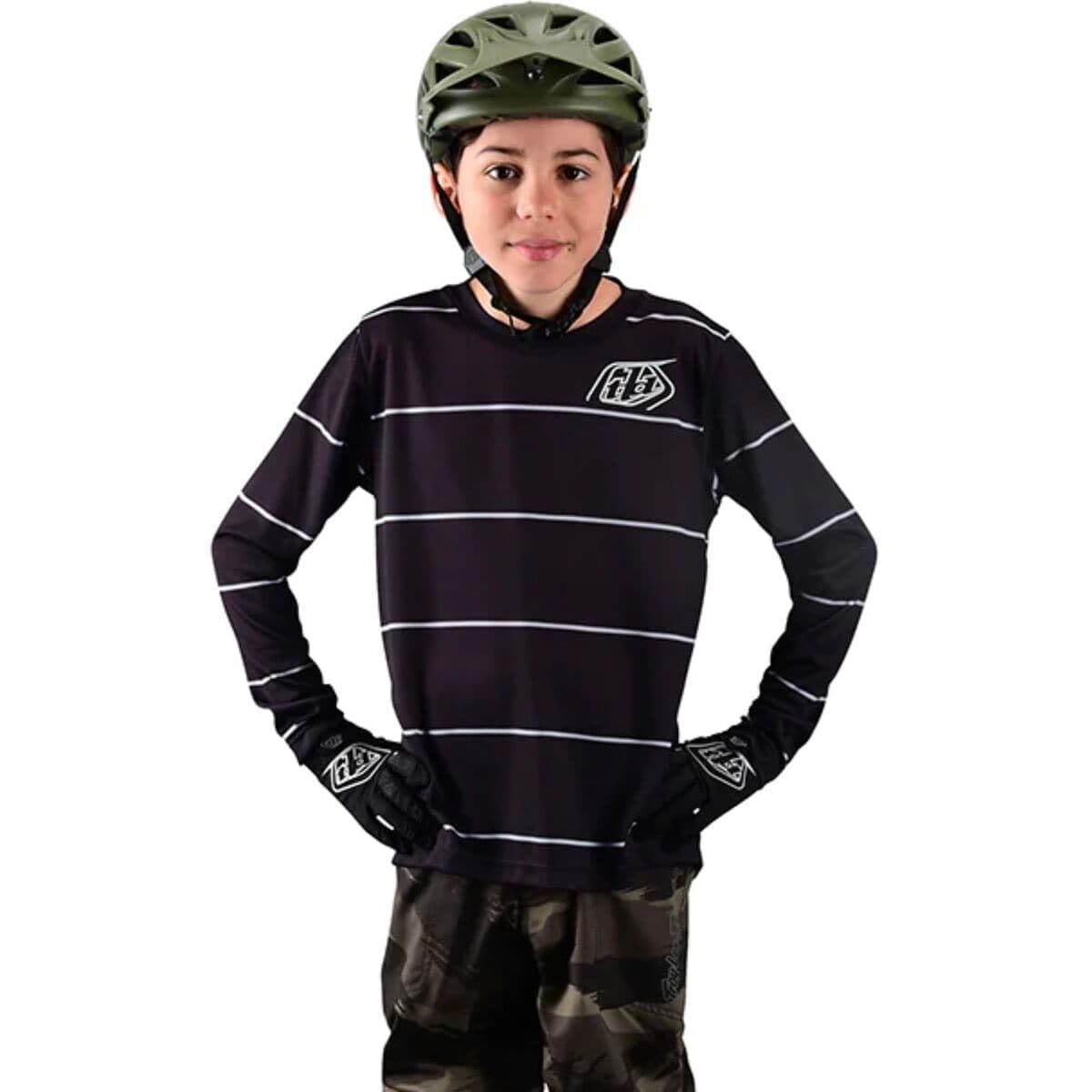 Troy Lee Designs Cycling MTB Bicycle Mountain Bike Jersey Shirt for Youth, FLOWLINE LS Jersey (Black, XS)