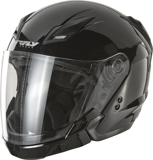 Fly Racing Tourist Open-Face Motorcycle Helmet (Black) - XS