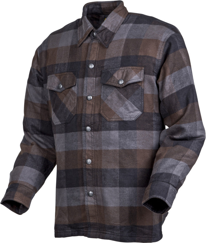 ScorpionEXO Covert Men's Motorcycle Flannel (Black/Brown/Grey) - Small