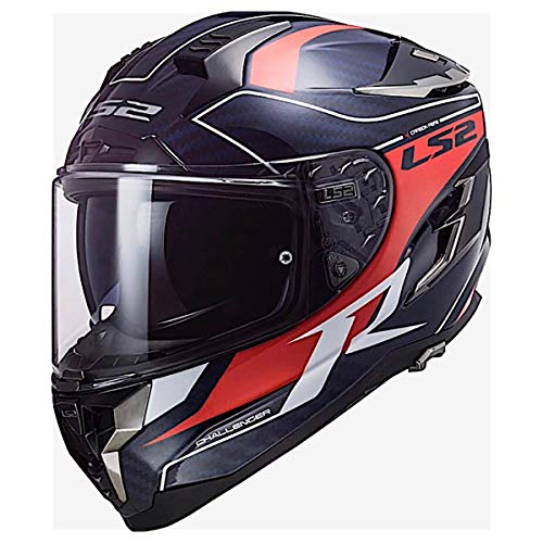 LS2 Helmets Challenger Carbon GT Carver Helmet (Blue Carbon - Medium)