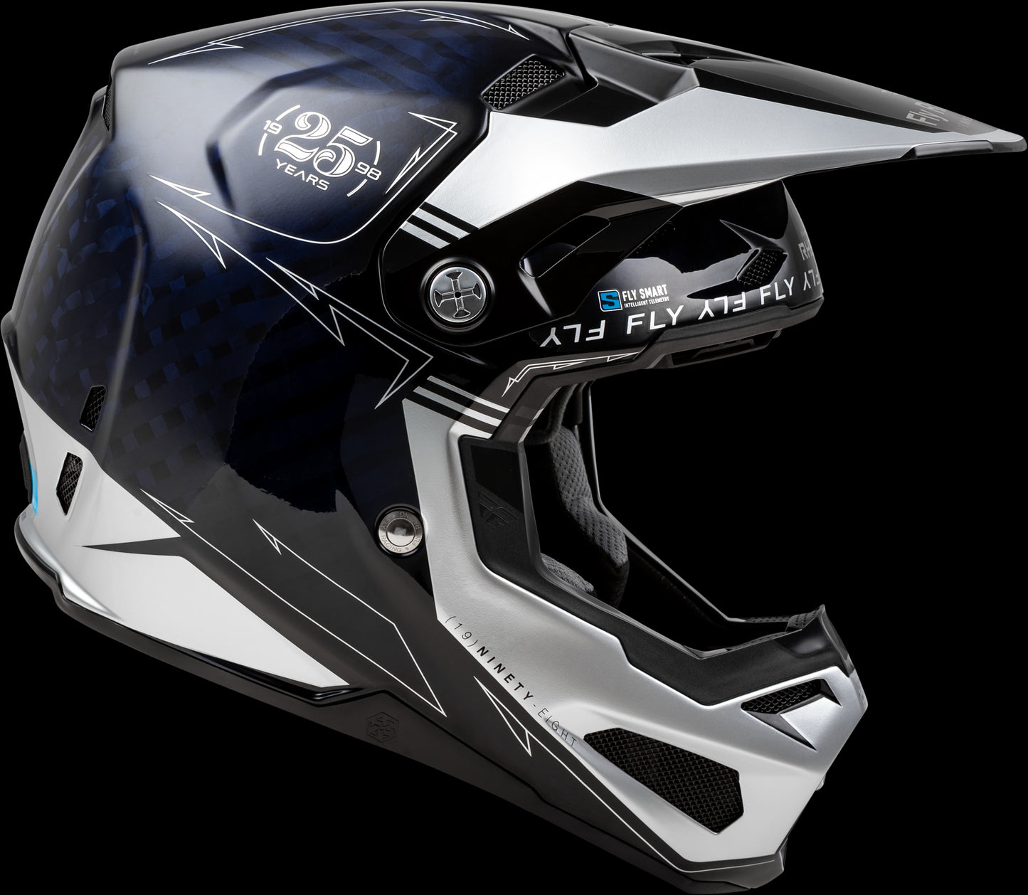 Fly Racing Formula S Legacy Carbon Helmet (Blue Carbon/Silver)